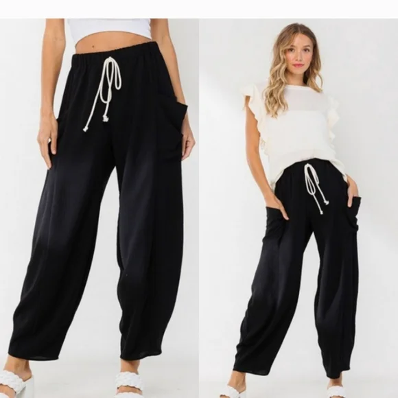 DRAWSTRING CARGO PANTS - Picture 2 of 3